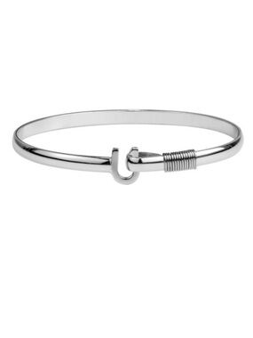 Sterling Silver Hook Bracelet Minimalist Modern Boho Cuff Bangle Jewelry